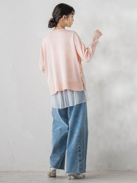 チュールドットチュニックプルオーバー≪洗濯機で洗える≫