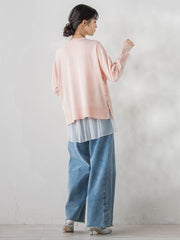 チュールドットチュニックプルオーバー≪洗濯機で洗える≫