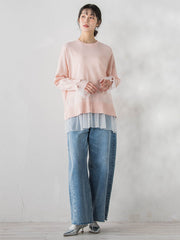 チュールドットチュニックプルオーバー≪洗濯機で洗える≫