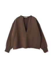 裏毛Vネックカットソー≪手洗い可能≫