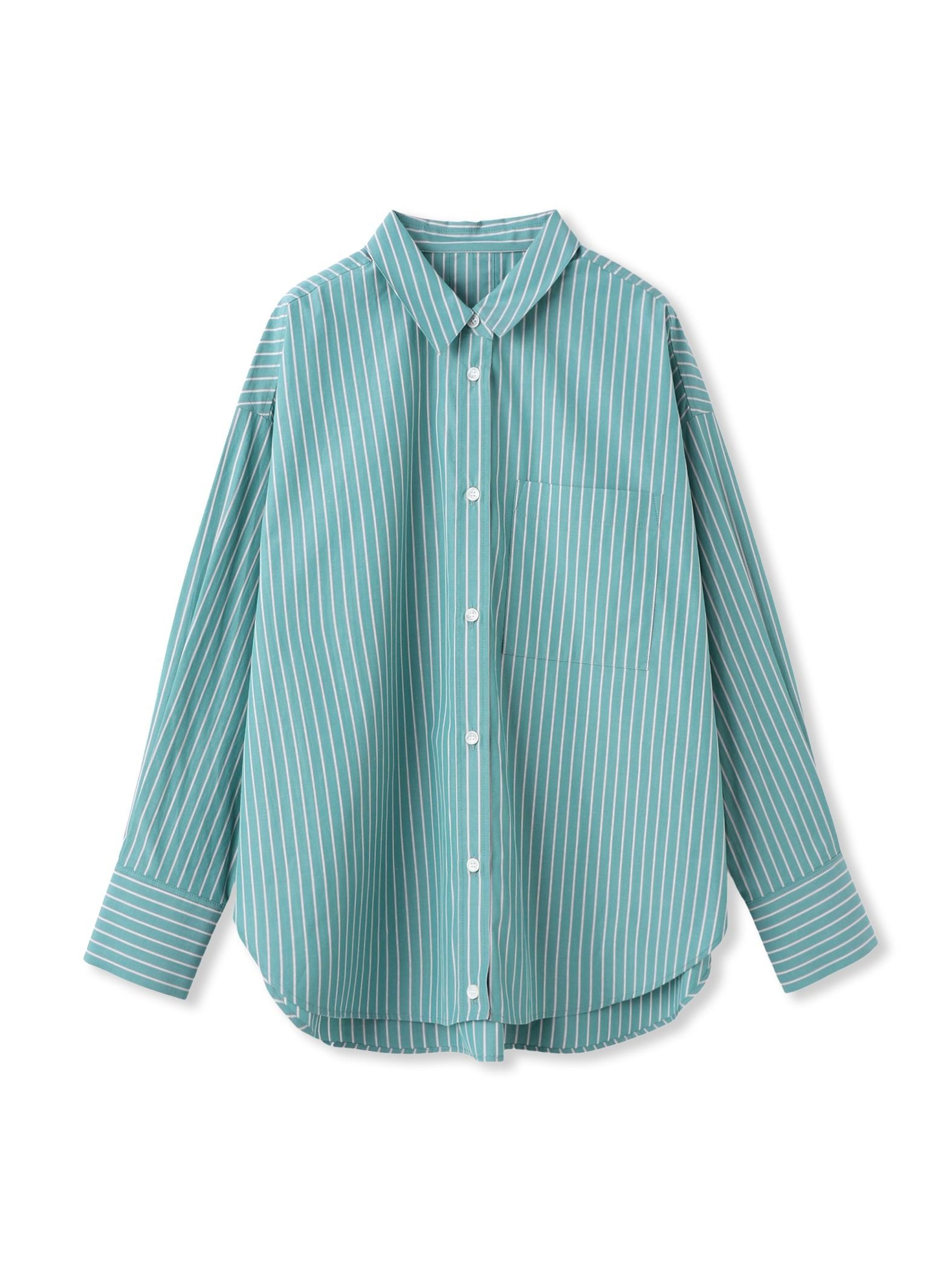 コットンポプリン2WAYストライプシャツ