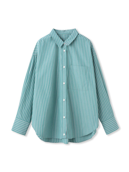 コットンポプリン2WAYストライプシャツ