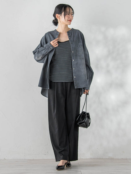 リブスクエアタンクトップ