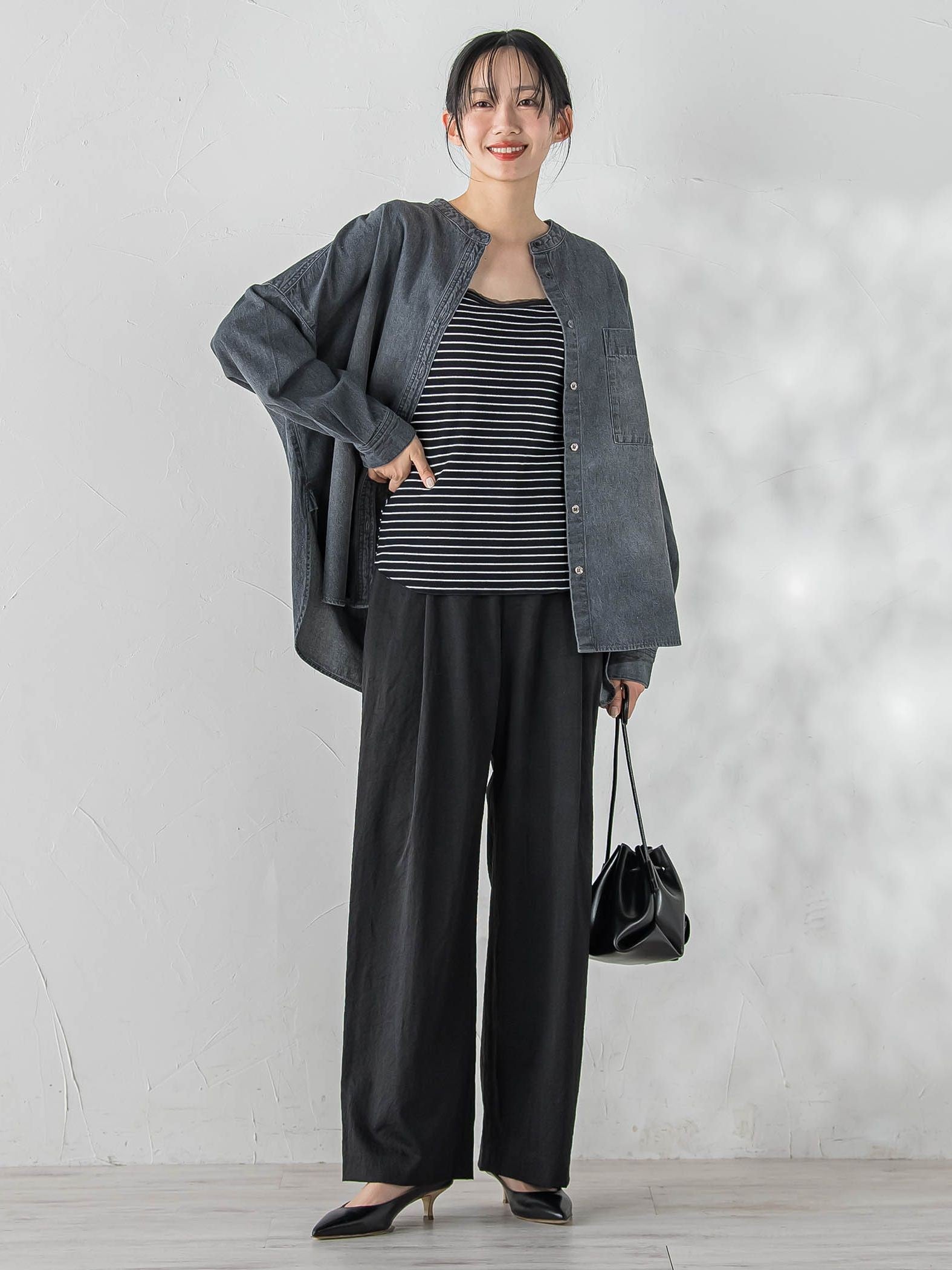 リブスクエアタンクトップ