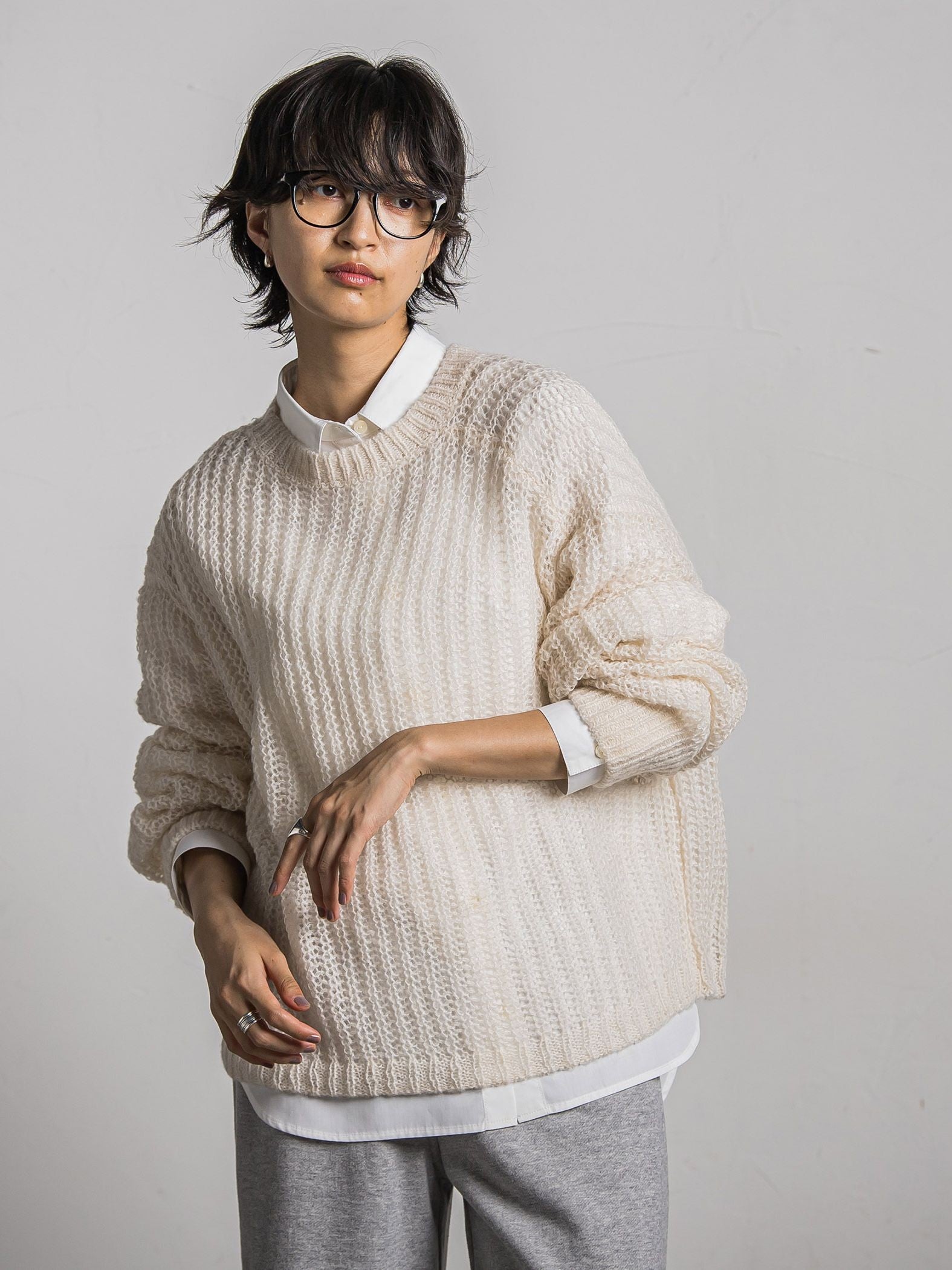 モヘヤメッシュニットプルオーバー≪手洗い可能≫