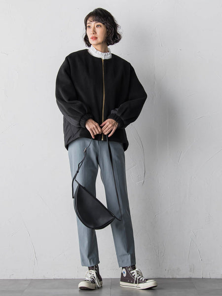 【biyori】キルティングノーカラーブルゾン