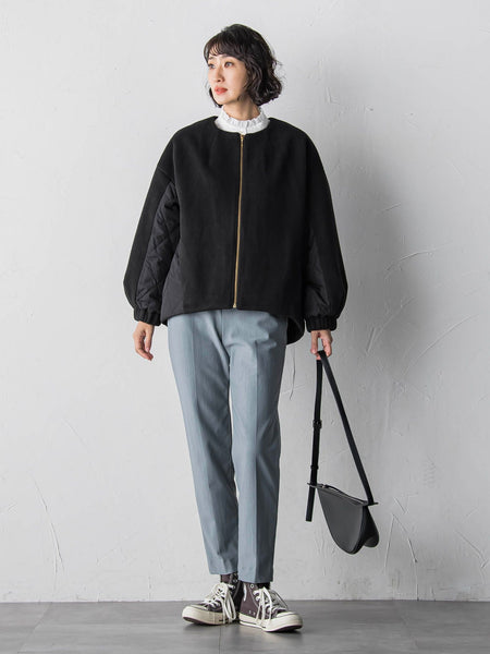 【biyori】キルティングノーカラーブルゾン