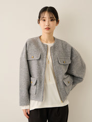 イタリアンエアリー4ポケットZIPブルゾン≪手洗い可能≫