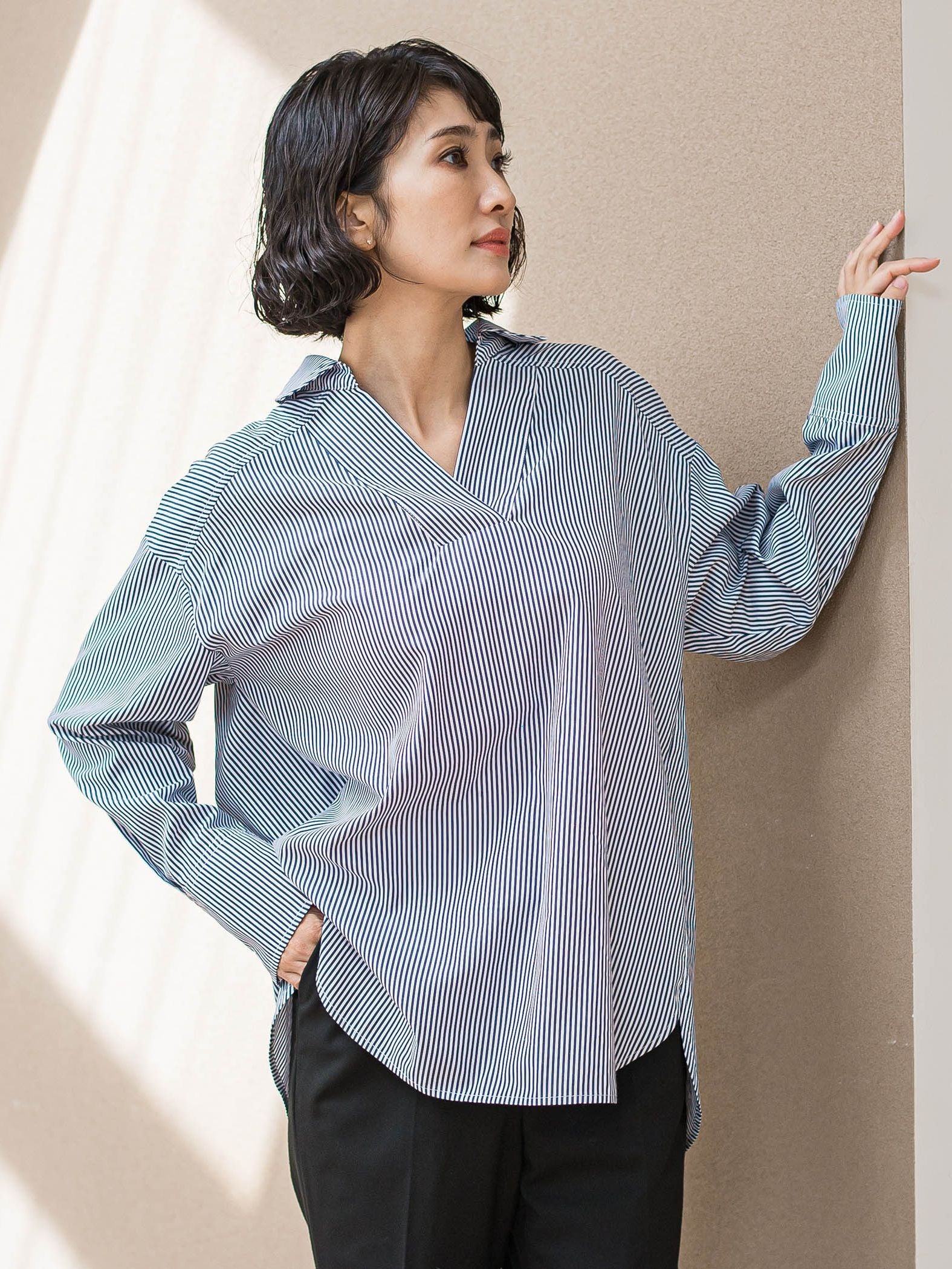 【WEB限定】”3コーデが叶う2点セット”ニット×シャツ≪手洗い可能≫