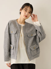 イタリアンエアリー4ポケットZIPブルゾン≪手洗い可能≫