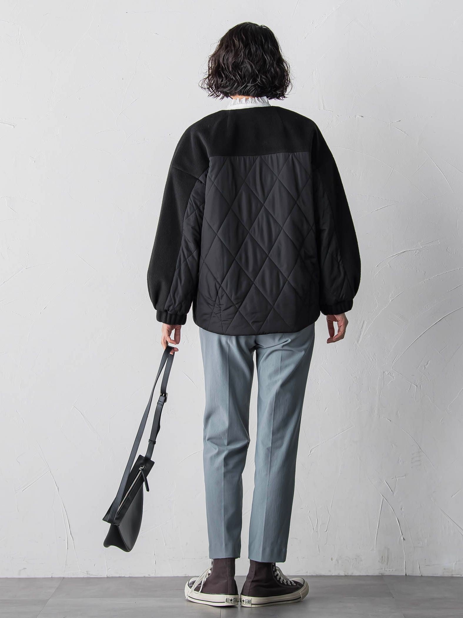 【biyori】キルティングノーカラーブルゾン