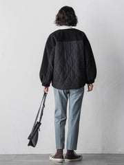 【biyori】キルティングノーカラーブルゾン