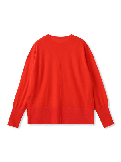 【WEB限定】ベーシックウールクルーネックニット≪洗える≫