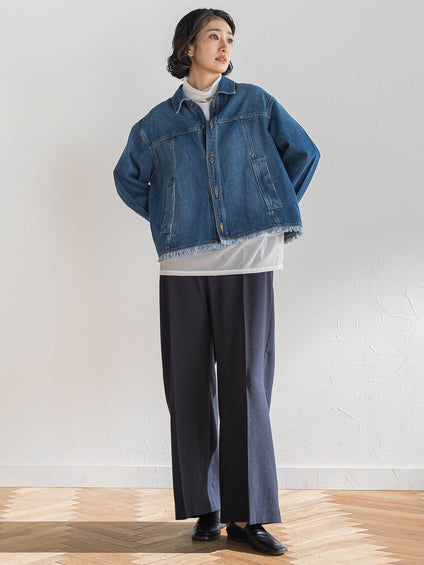 【大きいサイズ】リネンライクオックスパンツ