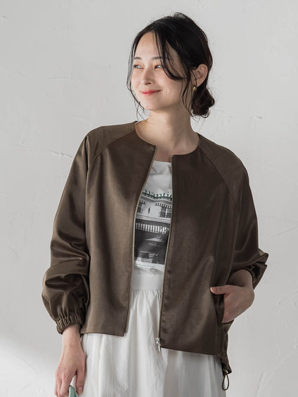 サテンジップブルゾン≪手洗い≫