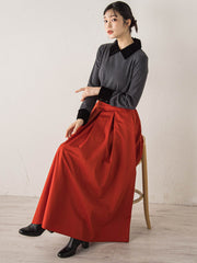 ベロア襟付きニット≪手洗い可能≫