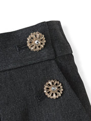 キラキラボタンワイドパンツ≪手洗い可能≫