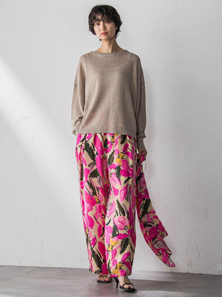 ペーパーブレンドルーズニットプルオーバー