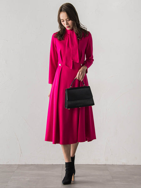 【WEB限定カラーあり/新色追加】ルミナリー圧縮スムースワンピース