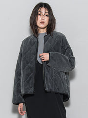 キルティング×フェイクファーリバーシブルブルゾン