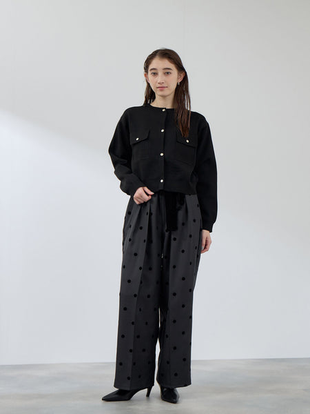 フロッキードットイージーワイドパンツ≪手洗い可能≫