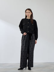 フロッキードットイージーワイドパンツ≪手洗い可能≫