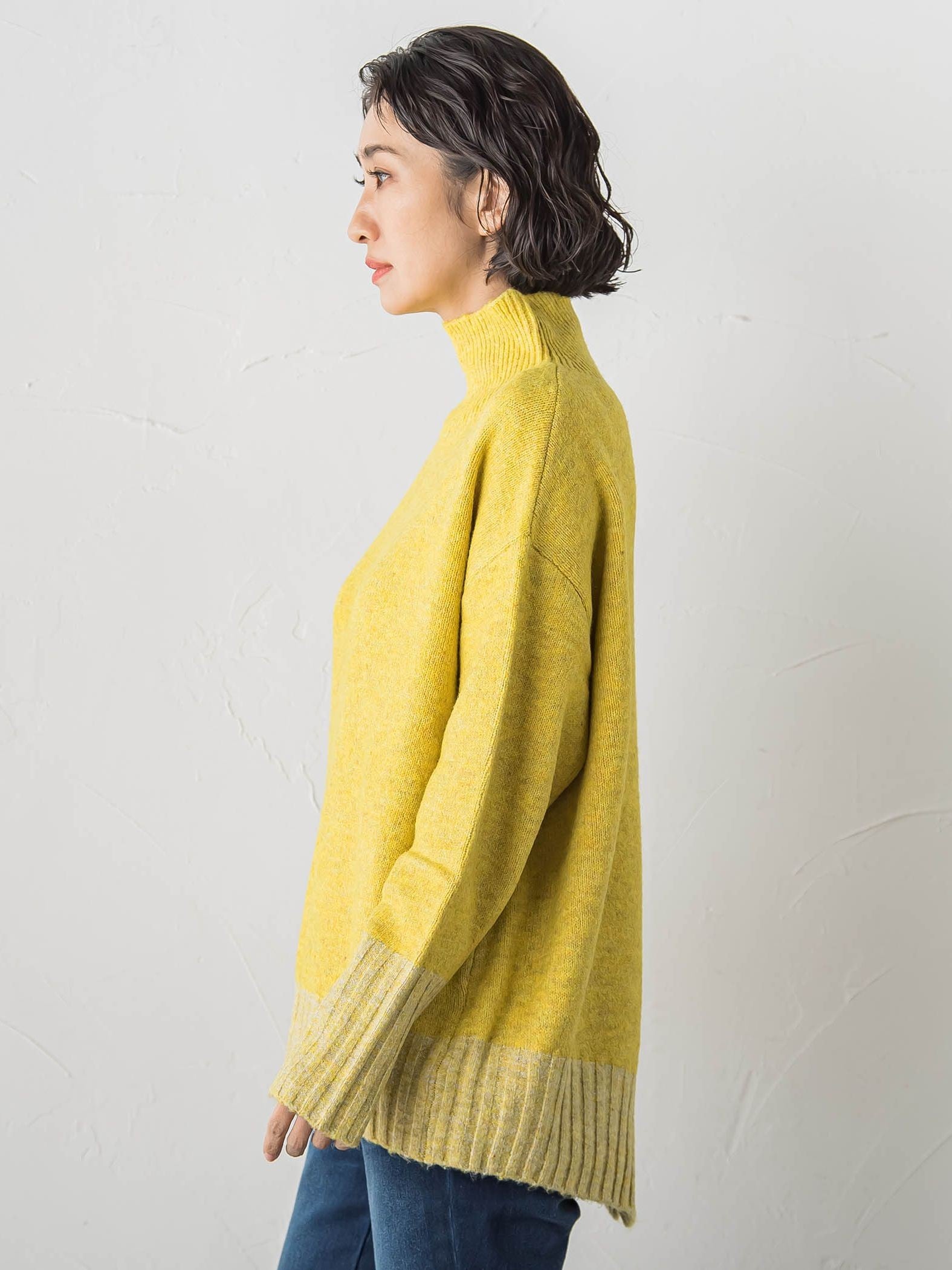 【WEB限定】”ふんわり配色の”もっちりハイネックニット