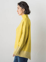 【WEB限定】”ふんわり配色の”もっちりハイネックニット