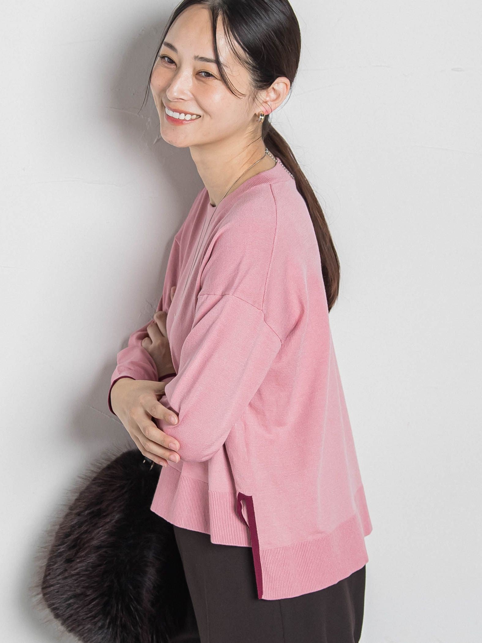 【WEB限定】カラー配色ニット≪洗える≫