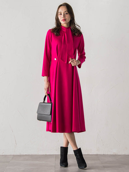 【WEB限定カラーあり/新色追加】ルミナリー圧縮スムースワンピース