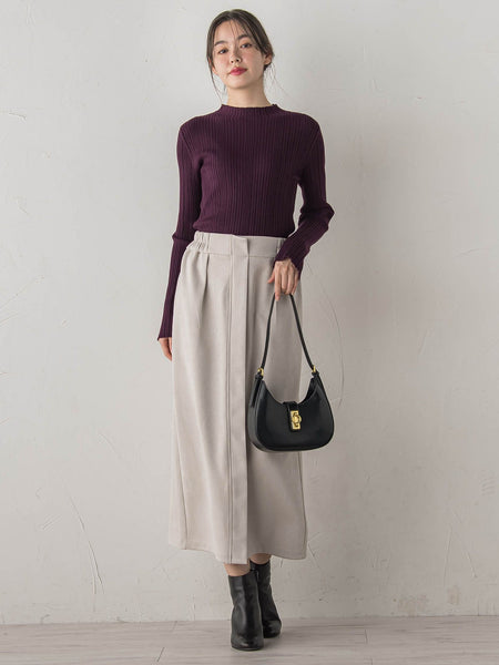 スエードフロント切替えナロースカート≪手洗い可能≫