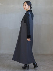 ミックスツイード×レザーライクジャンスカ≪洗濯機で洗える≫