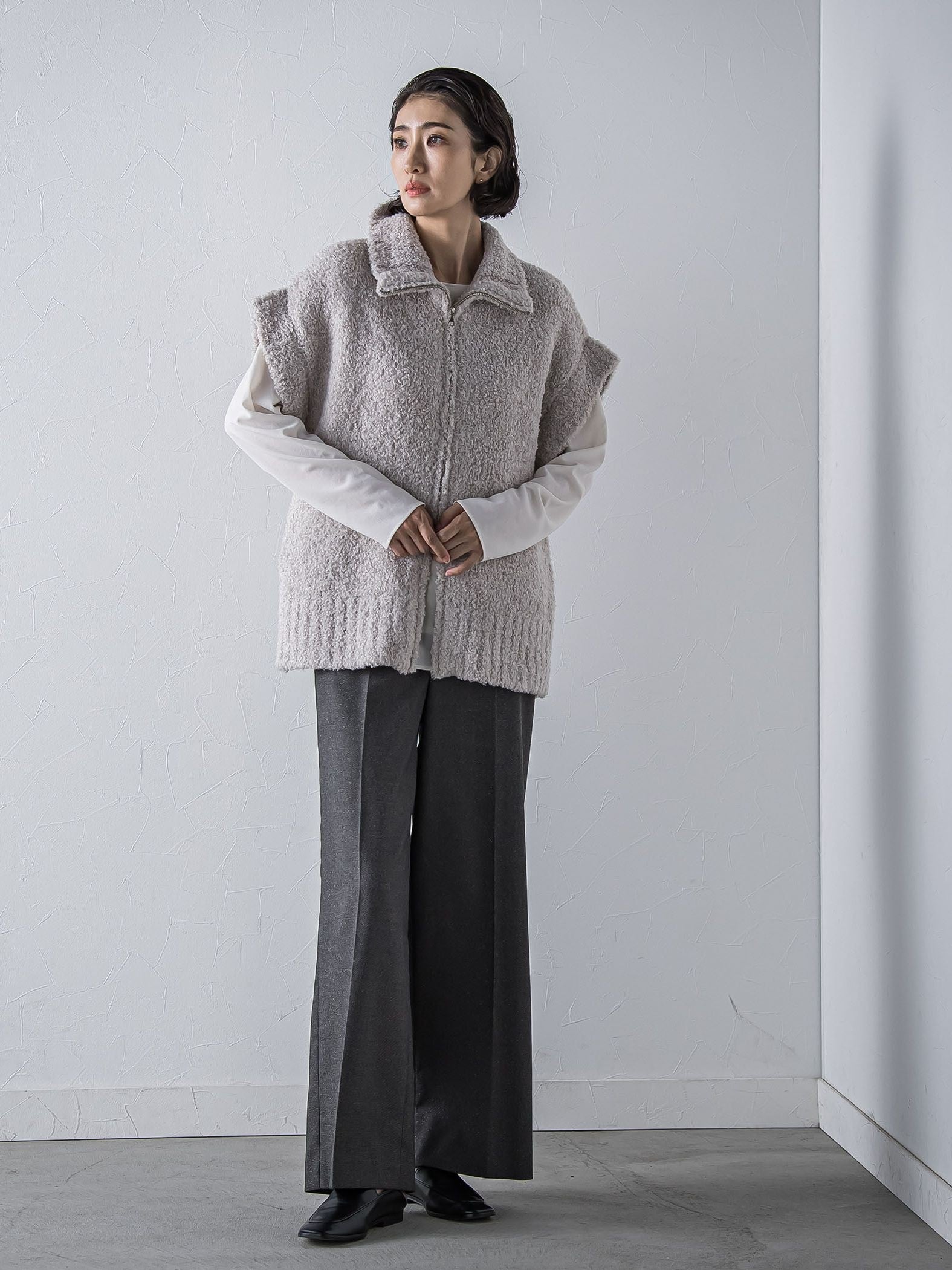 カーリングヤーンジップジレ≪手洗い可能≫