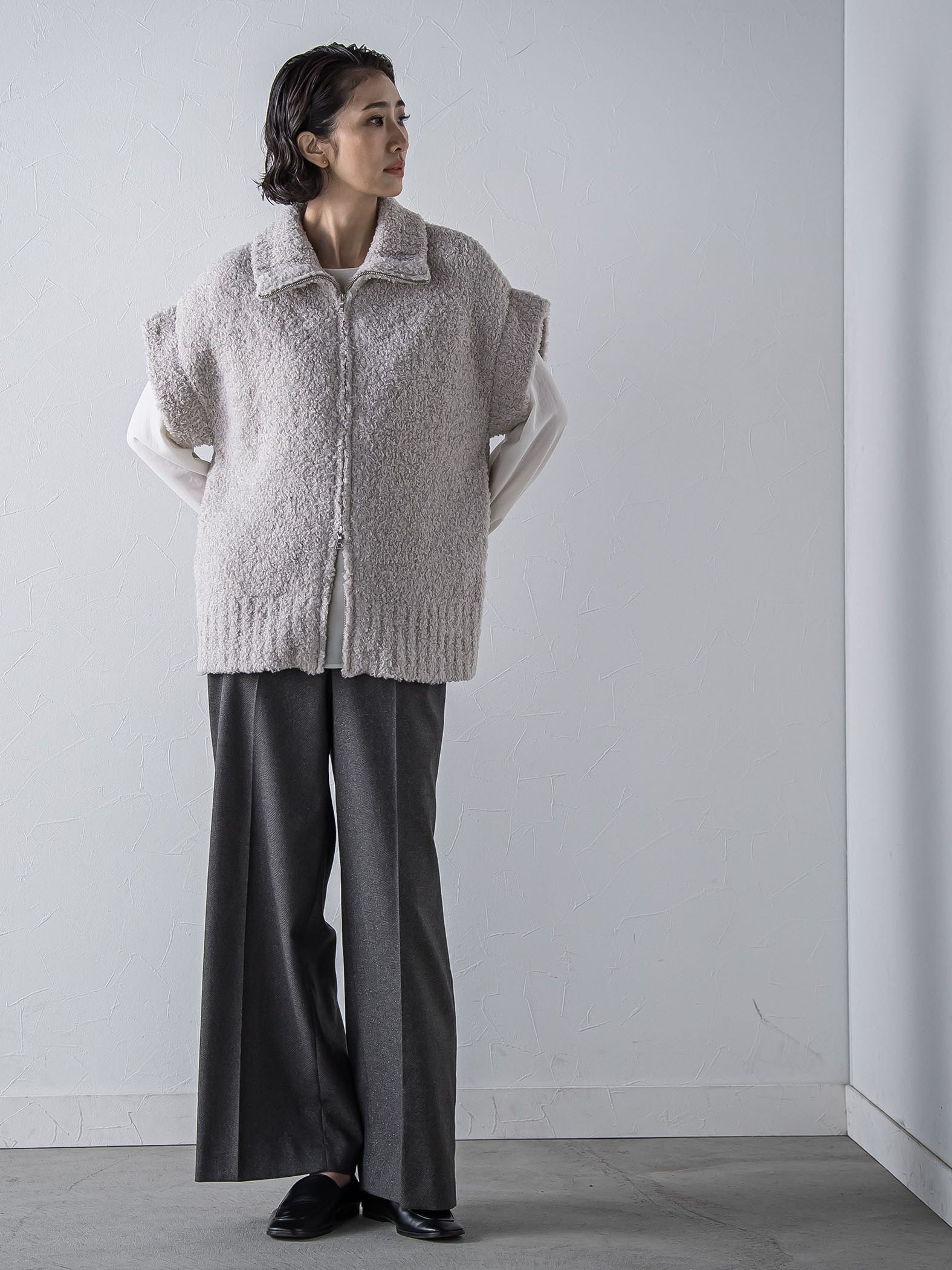 カーリングヤーンジップジレ≪手洗い可能≫