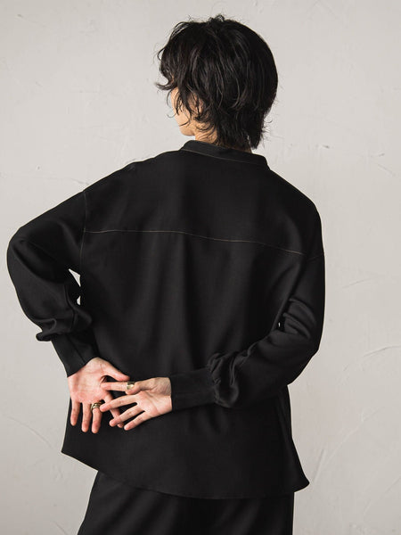 【一瞬で楽とキレイを叶える】ナチュラルストレッチスキッパーブラウス≪セットアップ対応≫