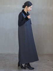 ミックスツイード×レザーライクジャンスカ≪洗濯機で洗える≫