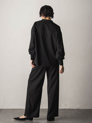 【一瞬で楽とキレイを叶える】ナチュラルストレッチスキッパーブラウス≪セットアップ対応≫