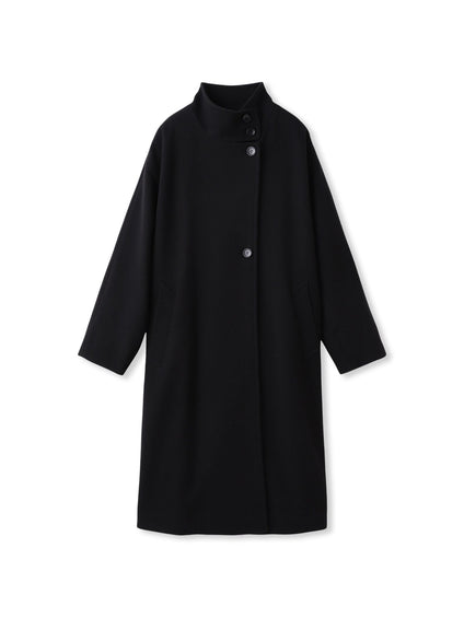 ライトジャージメルトンスタンドカラーロングコート