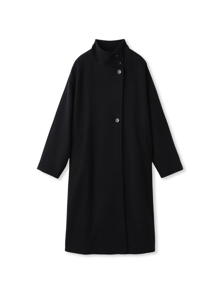 ライトジャージメルトンスタンドカラーロングコート