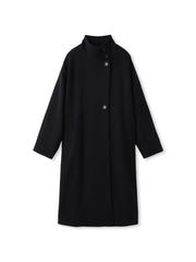 ライトジャージメルトンスタンドカラーロングコート