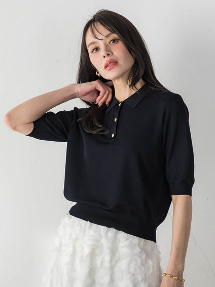 【WEB限定カラーあり】LUCINDAポロニット