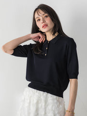 【WEB限定カラーあり】LUCINDAポロニット