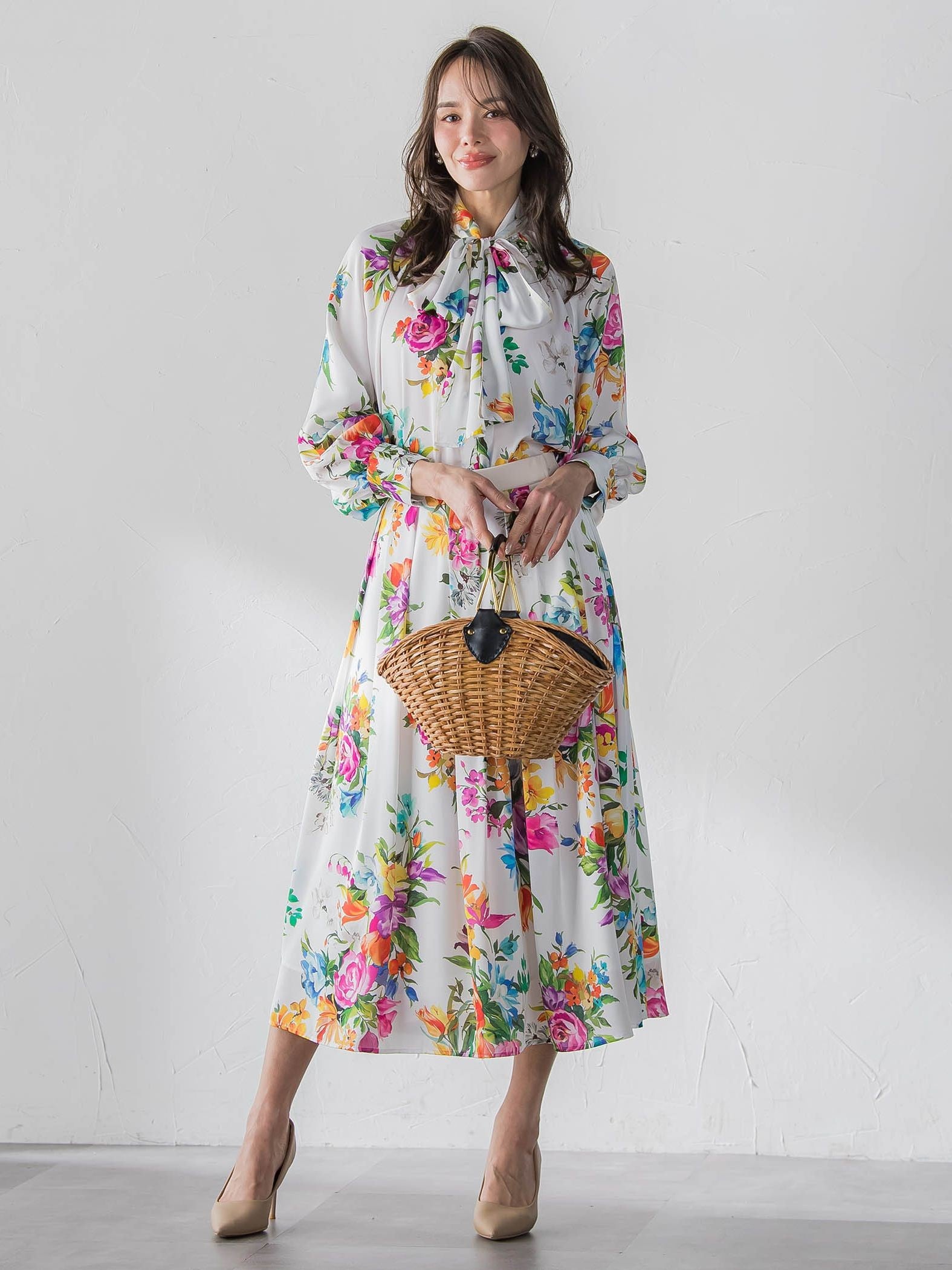 ビッグフラワーブーケスカート