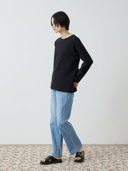 【シーズンレス】袖刺繍コットンプルオーバー