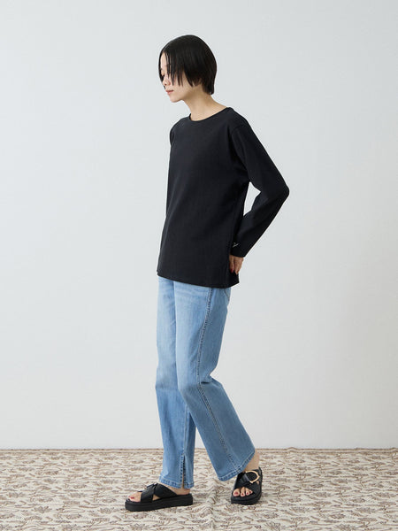 【シーズンレス】袖刺繍コットンプルオーバー