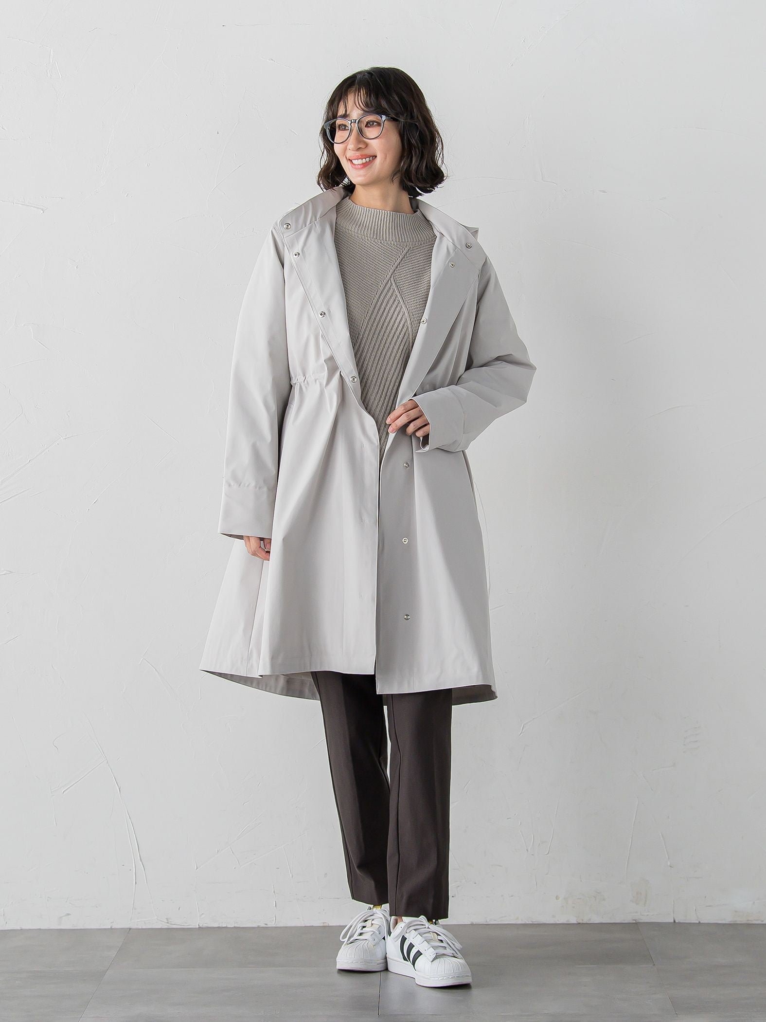 【大きいサイズ】パーテーションダウンロングコート