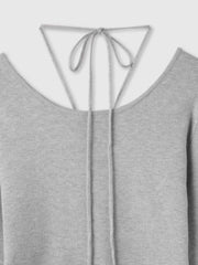 ストリング付バレエネックリブニット≪手洗い可能≫