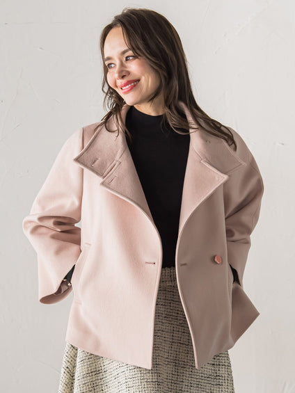 スタンドカラーショートコート