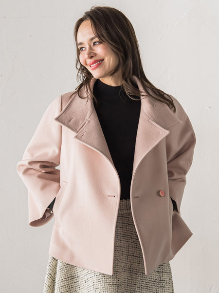 スタンドカラーショートコート