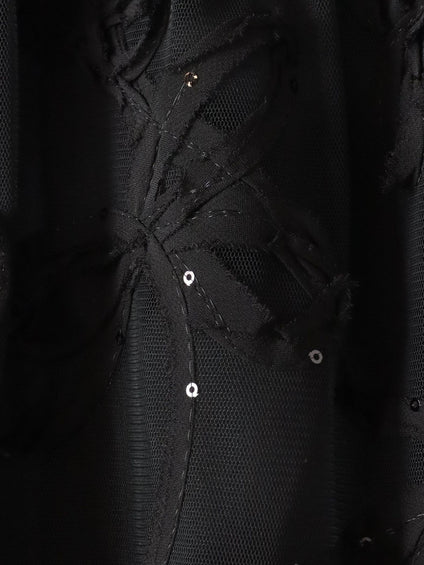 スパンコールテープチュールブラウス